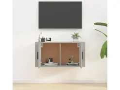 Móvel de TV de parede 80x34,5x40 cm cimento PT903804^ Móvel De Tv