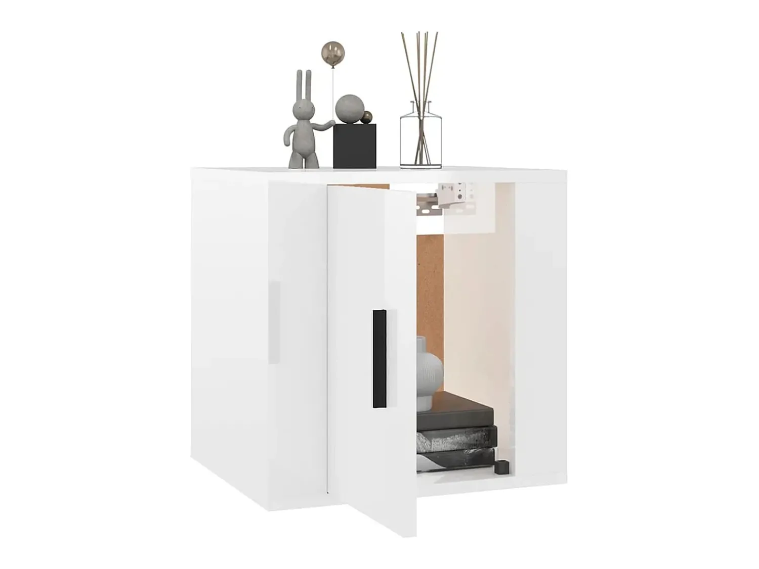 Móvel De Tv| Móvel de TV de parede 40x34,5x40 cm brilhante PT265967 Branco