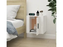 Móvel De Tv| Móvel de TV de parede 40x34,5x40 cm brilhante PT265967 Branco
