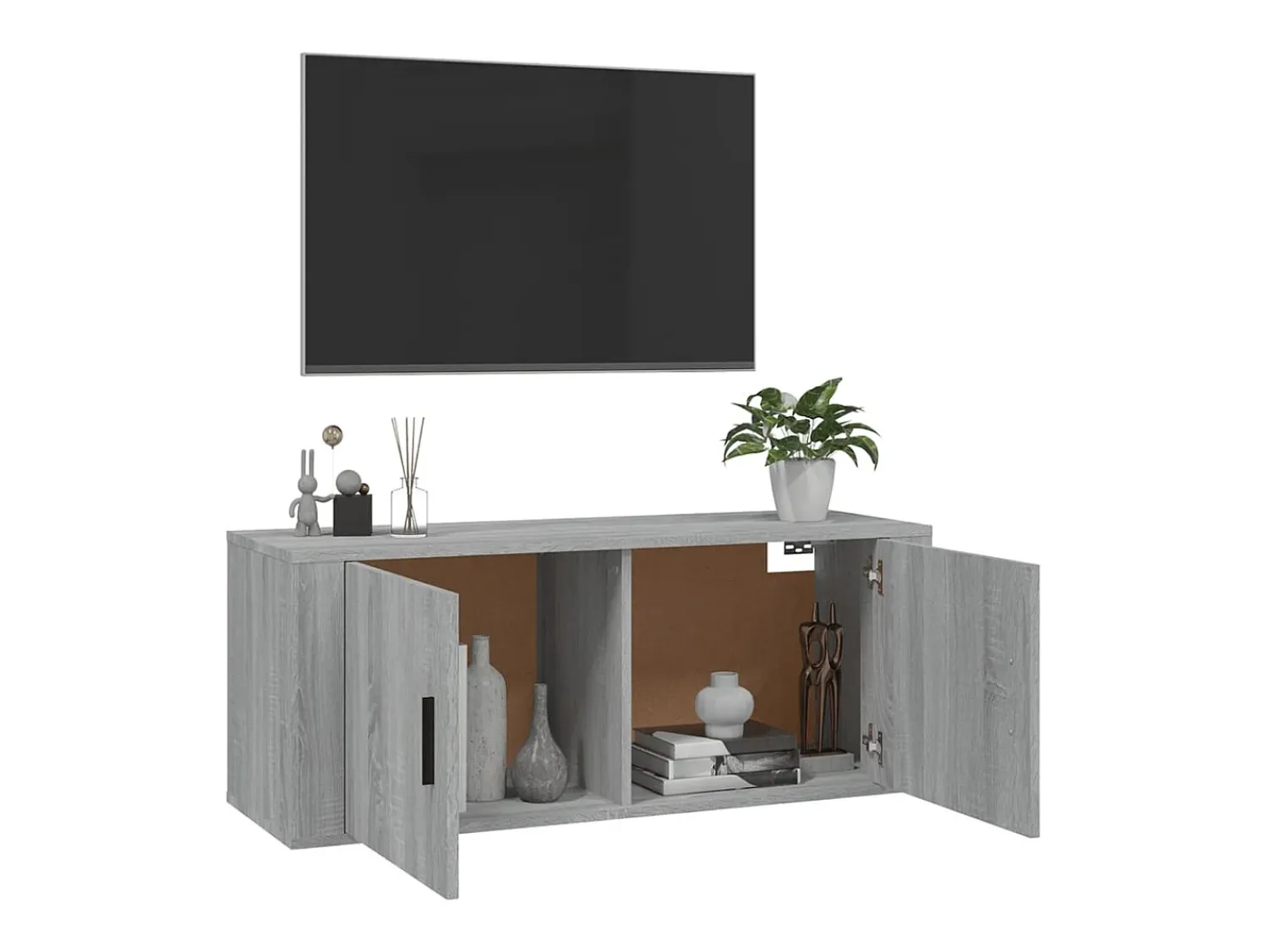 Discount vidaxl Móvel de TV de parede 100x34,5x40 cm sonoma Cinzento