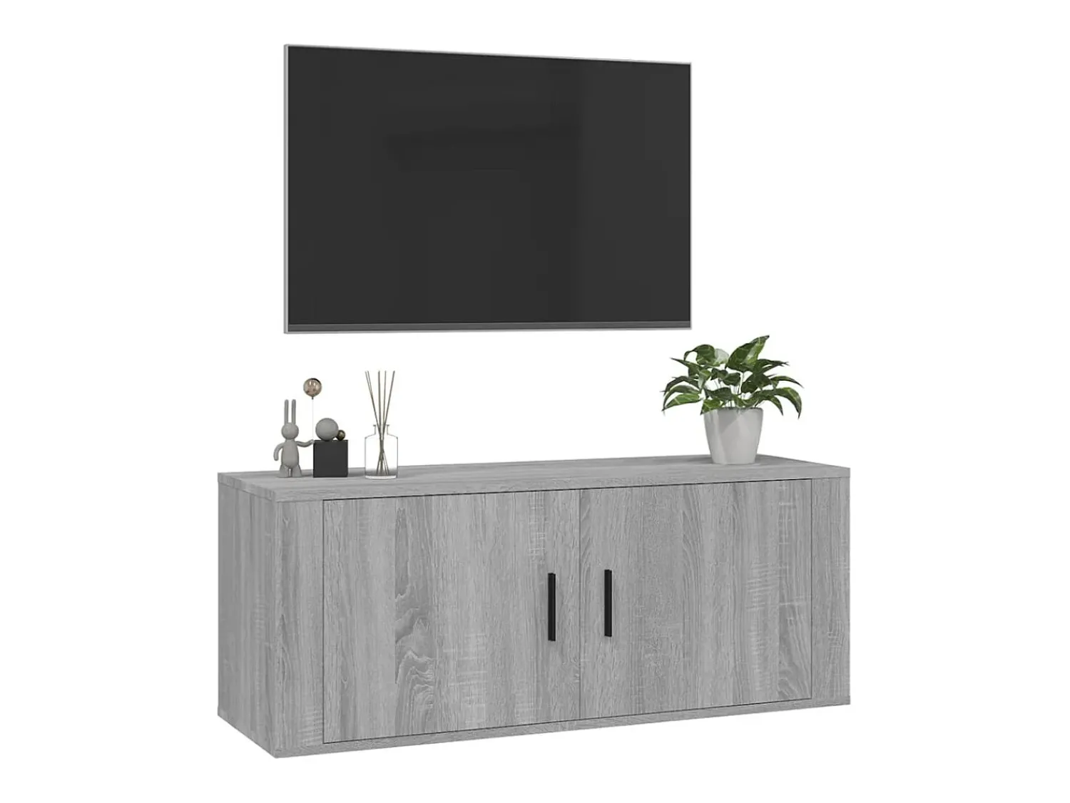 Discount vidaxl Móvel de TV de parede 100x34,5x40 cm sonoma Cinzento