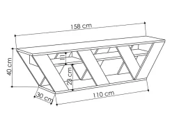 Móvel De Tv*Concept-Usine Móvel de TV Design Cinza Antracite 158 cm NOLI Moderno e Funcional Cinzento