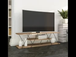 Móvel De Tv*Concept-Usine Móvel de TV design contemporâneo com prateleira HAMAR Castanho