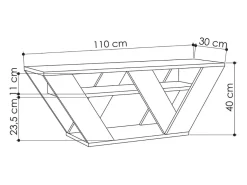Outlet Concept-Usine Móvel de TV design contemporâneo em madeira de 110 cm com prateleiras espaçosas e cor carvalho acolhedora Castanho