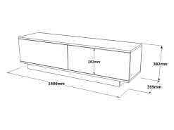 New Concept-Usine Móvel de TV Design 140cm MELI Moderno com Arrumação Preto