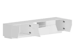 Móvel De Tv*Dmora Móvel de TV Dfilipp, Aparador baixo da sala, Base de móvel de TV, 100% Fabricado na Itália, 220x43h46 cm, brilhante Branco