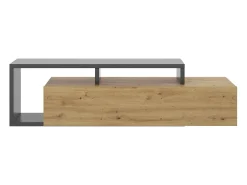 Móvel De Tv|Dmora Móvel de TV Dgodign, Aparador baixo da sala, Aparador da sala para televisão, 165x40h47 cm, Carvalho atado e antracite Castanho