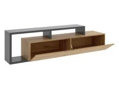 Móvel De Tv|Dmora Móvel de TV Dgodign, Aparador baixo da sala, Aparador da sala para televisão, 165x40h47 cm, Carvalho atado e antracite Castanho