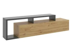 Móvel De Tv|Dmora Móvel de TV Dgodign, Aparador baixo da sala, Aparador da sala para televisão, 165x40h47 cm, Carvalho atado e antracite Castanho