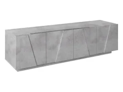 Best Dmora Móvel de TV Djungda, Aparador baixo da sala, Base de móvel de TV, 100% Fabricado na Itália, 162x44h46 cm, Cimento Cinzento