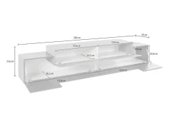 Móvel De Tv|Dmora Móvel de TV Dlamann, Aparador baixo de sala, base de móvel de TV, 100% Fabricado em Itália, 240x45h52 cm, Antracite e Bordo Cinzento / Natural claro