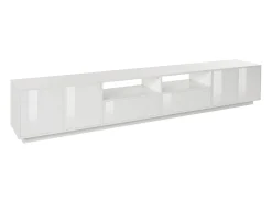 Dmora Móvel de TV Dleott, aparador baixo da sala, base de móvel de TV, 100% Fabricado na Itália, 260x41h46 cm, brilhante^ Móvel De Tv