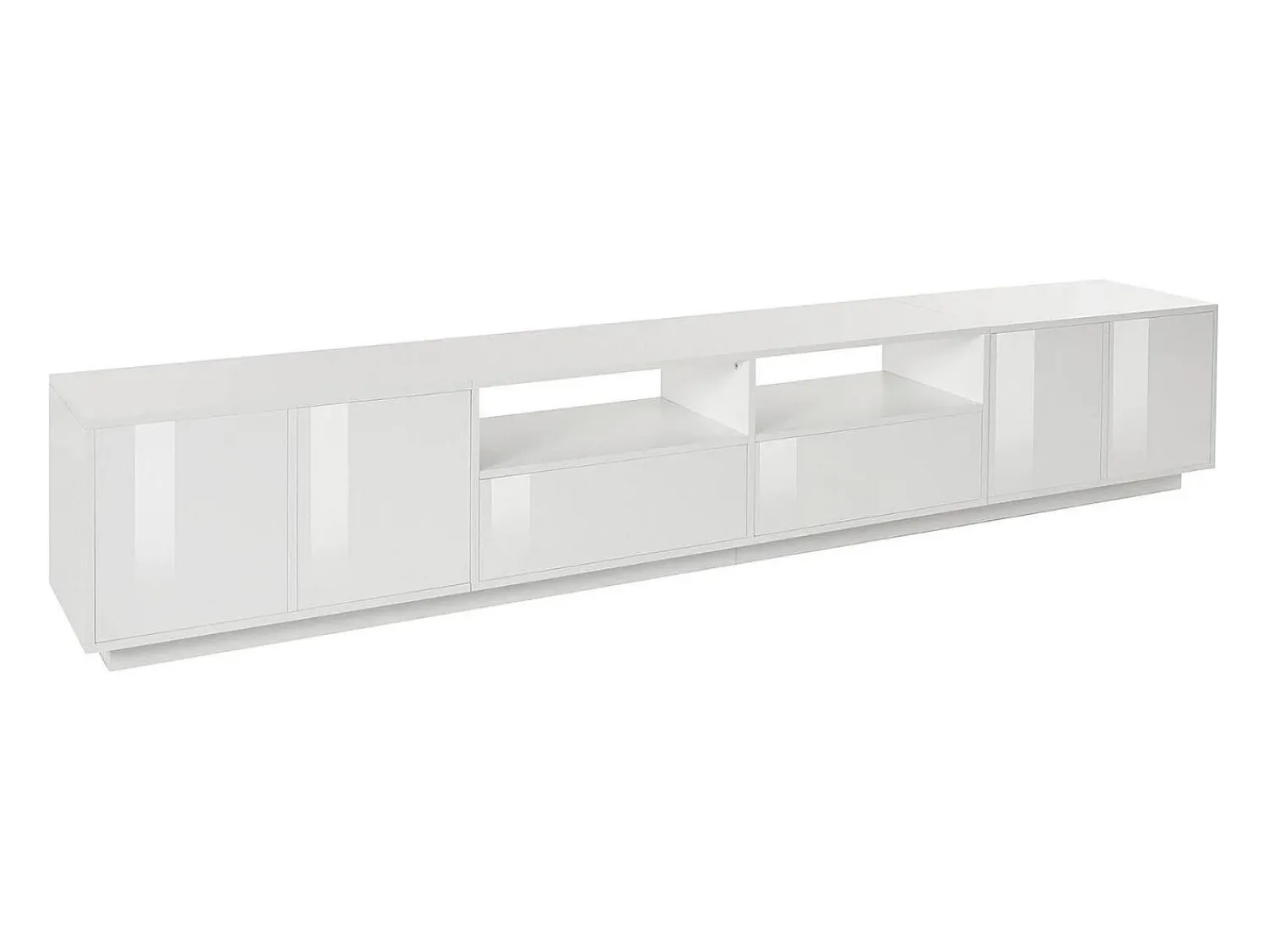 Dmora Móvel de TV Dleott, aparador baixo da sala, base de móvel de TV, 100% Fabricado na Itália, 260x41h46 cm, brilhante^ Móvel De Tv