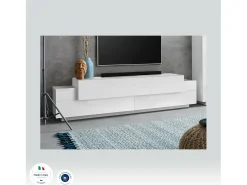 Online Dmora Móvel de TV Dmirand, aparador baixo da sala, base de móvel de TV, 100% Fabricado na Itália, 200x45h52 cm, brilhante Branco
