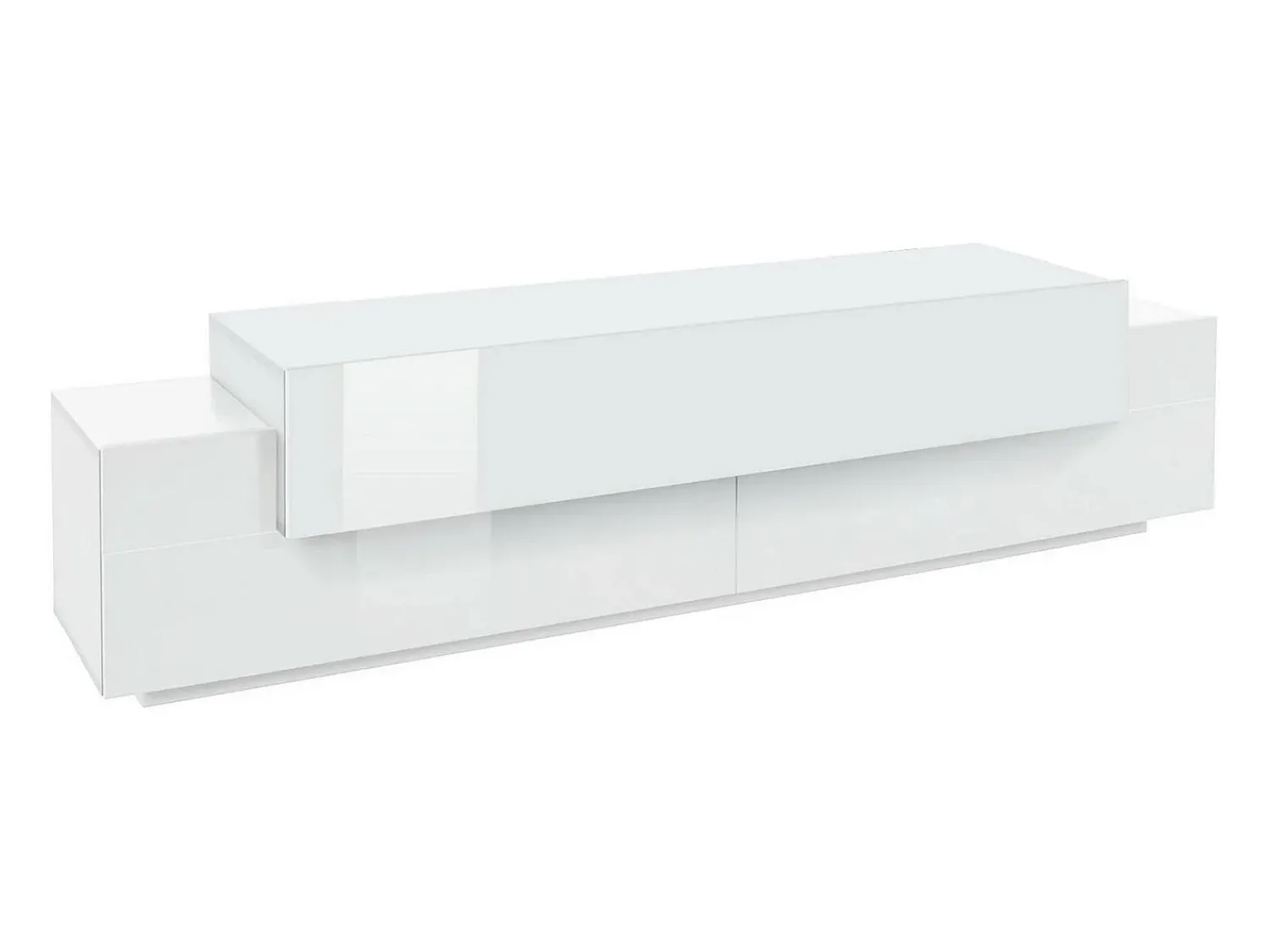 Online Dmora Móvel de TV Dmirand, aparador baixo da sala, base de móvel de TV, 100% Fabricado na Itália, 200x45h52 cm, brilhante Branco