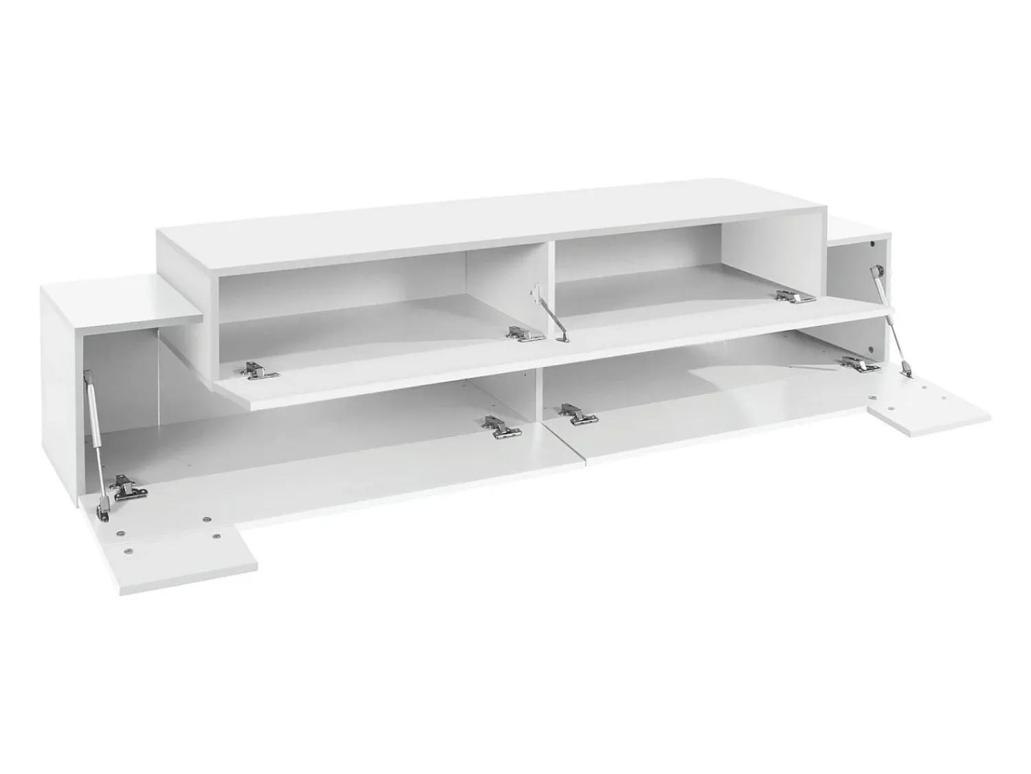 Online Dmora Móvel de TV Dmirand, aparador baixo da sala, base de móvel de TV, 100% Fabricado na Itália, 200x45h52 cm, brilhante Branco