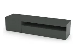 Móvel De Tv|Dmora Móvel de TV Dmontu, Aparador baixo da sala, Base de móvel de TV, 100% Fabricado em Itália, 150x40h37 cm, Antracite brilhante Preto