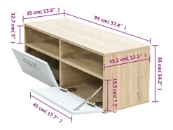 vidaxl Móvel de TV em aglomerado 95x35x36 cm carvalho e^ Móvel De Tv