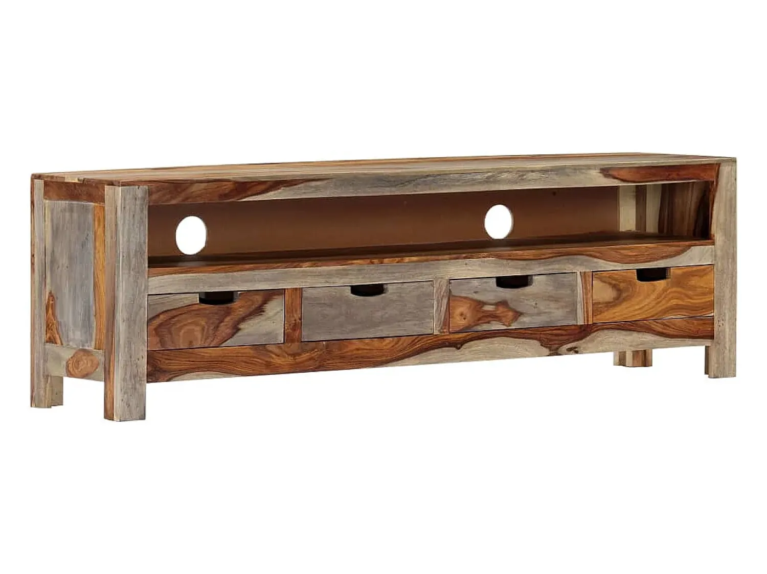 Móvel De Tv*vidaxl Móvel de TV em madeira de acácia maciça 130x30x40 cm Castanho