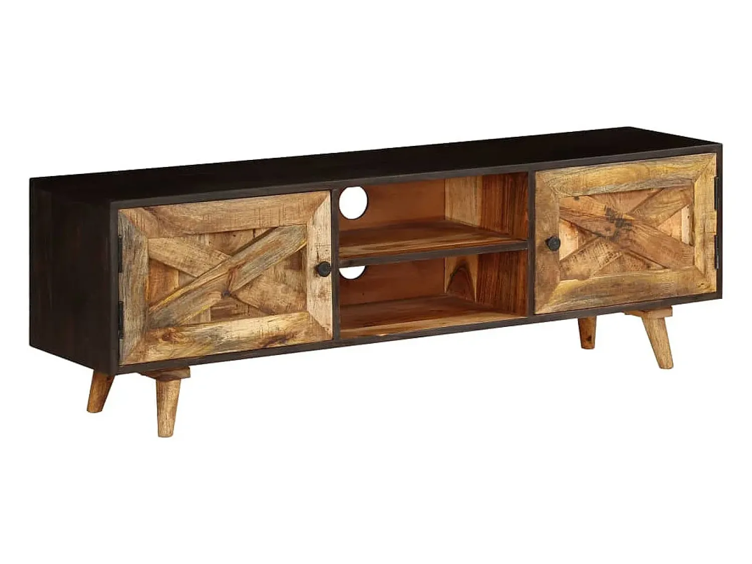 Móvel De Tv*vidaxl Móvel de TV em madeira de mangueira maciça 140x30x45 cm Natural claro