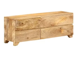 Móvel de TV em madeira de mangueira maciça 110x30x40 cm PT647002^ Móvel De Tv