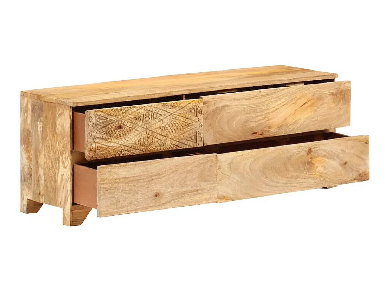 Móvel de TV em madeira de mangueira maciça 110x30x40 cm PT647002^ Móvel De Tv