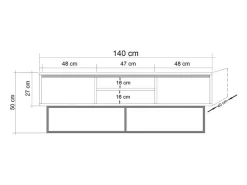 Sale Concept-Usine Móvel de TV em Madeira e Preto com Arrumação HAYE Design Industrial Moderno Castanho
