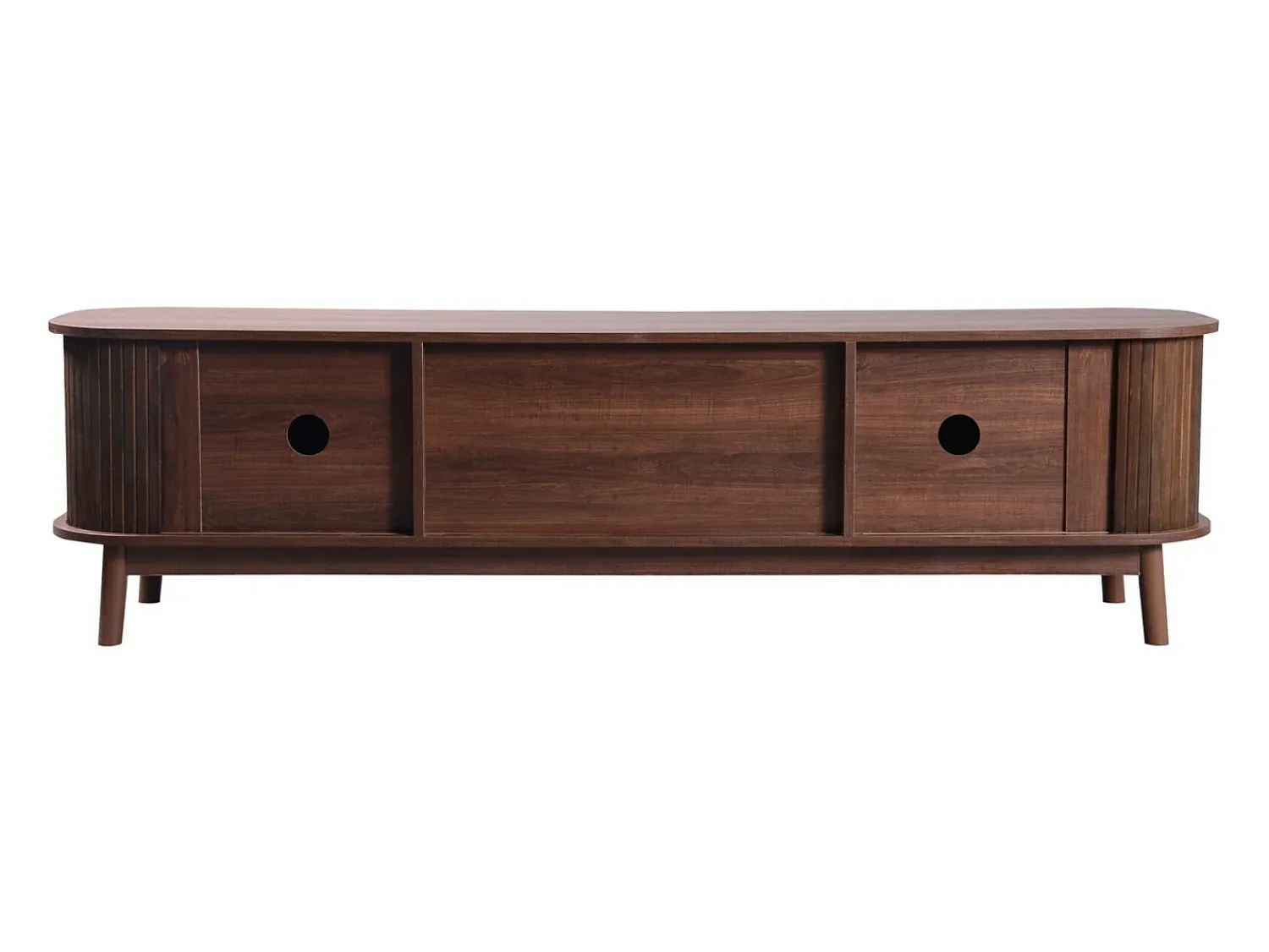 Móvel de TV em madeira maciça com 2 portas e 2 gavetas, 170 x 39,5 x 46 cm, Móvel de TV com laterais de vime^ Móvel De Tv