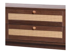 Móvel de TV em madeira maciça com 2 portas e 2 gavetas, 170 x 39,5 x 46 cm, Móvel de TV com laterais de vime^ Móvel De Tv