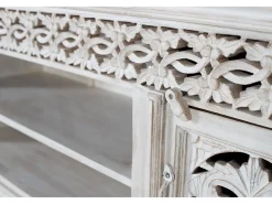 Móvel De Tv*Giner y colomer Móvel de TV em madeira manguier blanc vieilli Branco