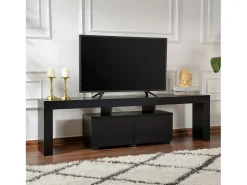 Móvel De Tv|Concept-Usine Móvel de TV em Madeira Preta 180cm com Armários BASI Castanho