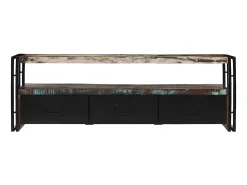 Móvel De Tv| Móvel de TV em madeira recuperada maciça 120x30x40 cm PT588360 Multicor