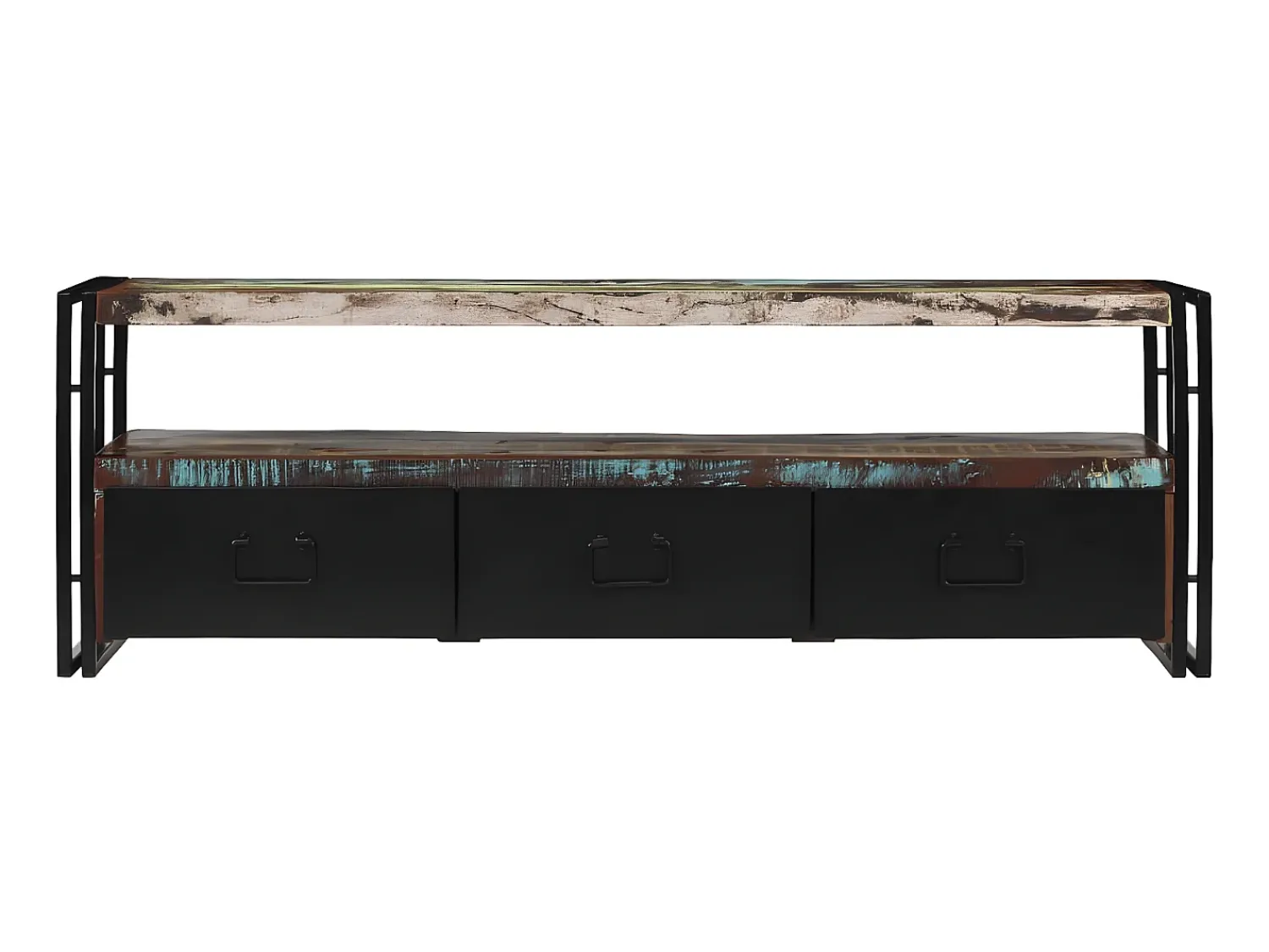 Móvel De Tv| Móvel de TV em madeira recuperada maciça 120x30x40 cm PT588360 Multicor