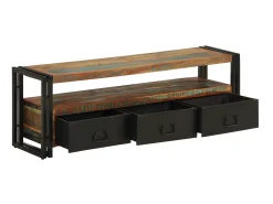 Móvel De Tv| Móvel de TV em madeira recuperada maciça 120x30x40 cm PT588360 Multicor