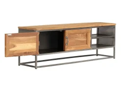Outlet Móvel de TV em teca reciclada e aço 120x30x40 cm PT825857 Castanho