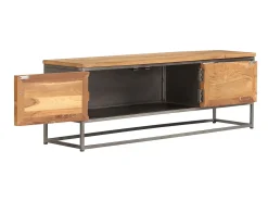 Outlet Móvel de TV em teca reciclada e aço 120x30x40 cm PT825857 Castanho