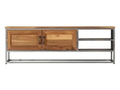 Outlet Móvel de TV em teca reciclada e aço 120x30x40 cm PT825857 Castanho