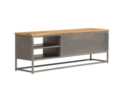 Outlet Móvel de TV em teca reciclada e aço 120x30x40 cm PT825857 Castanho