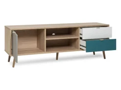 Móvel De Tv|Concept-Usine Móvel de TV Escandinavo 150cm PERAST Carvalho Sonoma com Arrumação e Porta - Estilo Escandinavo Castanho