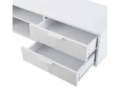 Sale Móvel de TV estilo boêmio com espaço de armazenamento, portas de armário minimalistas, 200 x 40 x 51 cm, Branco