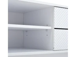 Sale Móvel de TV estilo boêmio com espaço de armazenamento, portas de armário minimalistas, 200 x 40 x 51 cm, Branco