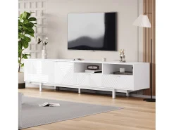 Móvel De Tv*Merax Móvel de TV estilo boêmio com 2 portas e 2 gavetas - 200 x 40 x 51 cm - Aglomerado - para sala de jantar - Branco