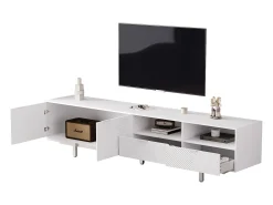 Móvel De Tv*Merax Móvel de TV estilo boêmio com 2 portas e 2 gavetas - 200 x 40 x 51 cm - Aglomerado - para sala de jantar - Branco