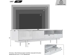 Móvel De Tv*Merax Móvel de TV estilo boêmio com 2 portas e 2 gavetas - 200 x 40 x 51 cm - Aglomerado - para sala de jantar - Branco