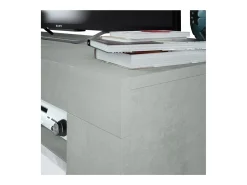 Móvel De Tv|Loungitude Móvel de TV estilo industrial branco e cimento 120x40x42 cm Cinzento claro