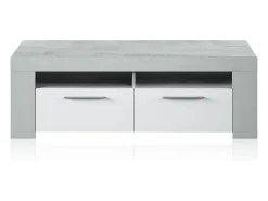 Móvel De Tv|Loungitude Móvel de TV estilo industrial branco e cimento 120x40x42 cm Cinzento claro