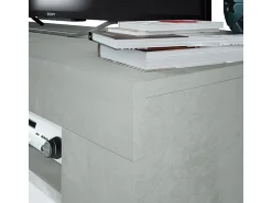 Móvel De Tv|Loungitude Móvel de TV estilo industrial branco e cimento 120x40x42 cm Cinzento claro