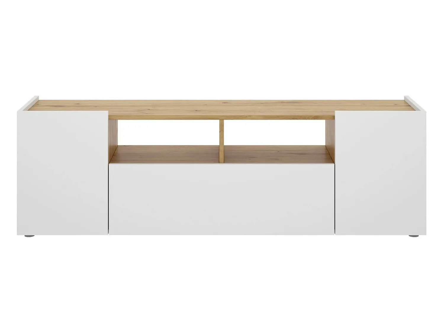 Móvel De Tv|Dmora Móvel de TV Etna, Aparador baixo da sala, Aparador da sala para televisão, 142x35h44 cm, e Carvalho Nó Branco