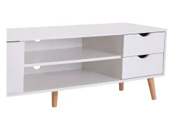 Móvel De Tv* Móvel de TV Fiana com 2 gavetas, 1 porta, prateleira central, 140x46x40 cm, /carvalho Branco