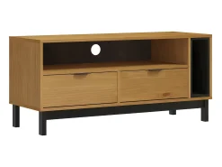 Móvel De Tv| Móvel de TV FLAM 110x40x50 cm madeira de pinho maciça PT650915 Castanho